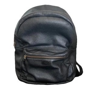 OROTON Leather Backpack Black Designer Large Fits Laptop Premium Unisex Bag - Picture 1 of 4