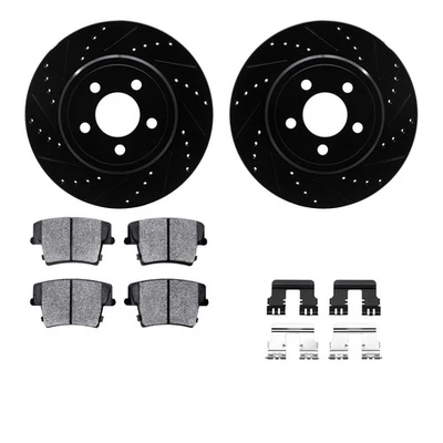 For Dodge Magnum 06-08 Drilled & Slotted Rear Brake Kit w Semi-Metalic Pads Foto 1 de 2