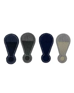 Applicazione Termoadesiva Ricamo Lurex Argento Patch Paracadute 6x3 Cm 711B - Imagen 1 de 10