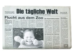 2 x Foto Tischset Platzset Platzmatte Newspaper Zeitung mit Fototasche 13 x 18 - Bild 1 von 1