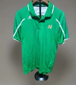Adidas Notre Dame Climatize Men’s Medium Fighting Irish Green Golf Polo Shirt - Picture 1 of 6