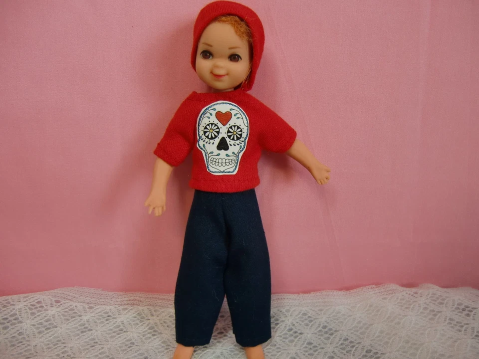 Tutti or Todd Doll Clothes Skull Top, pants & Hat - Image 1 of 1