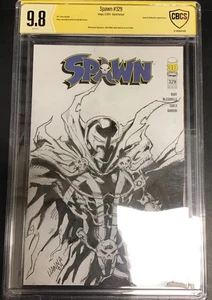 SPAWN #329 Blank Variant Signed By Jim Hanna With Sketch CBCS 9.8 - Picture 1 of 3