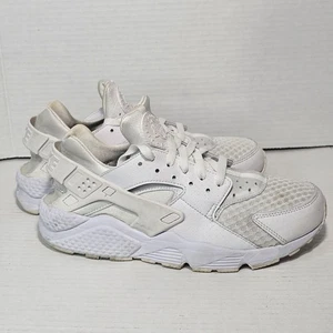 Autentic Nike Air Huarache Mens Sneakers Size 9 Running Triple White - Picture 1 of 13
