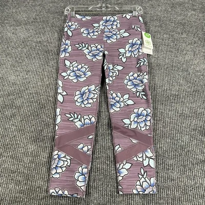 Gaiam 紧身裤女式小号紫色北极黄昏 OM Align Capri Cali 印花瑜伽 — 第 1/4 张图片