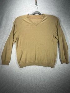 Joseph Lyman Limited Collection Sweater mens XL 100% Cashmere V Neck Tan - Picture 1 of 11