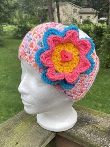 NEU Handarbeit gehäkelt Stirnband Ohrenwärmer Boho, bunt, skurril - Bild 1 von 5