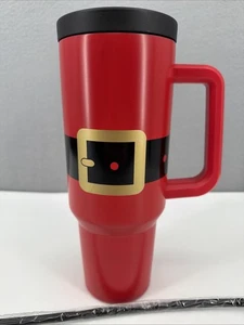 Hallmark VIP 2024 Exclusive Holiday Santa Belt 40oz Tumbler with Straw Christmas - Picture 1 of 11