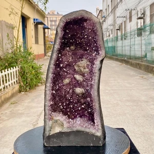 Geoda de amatista natural grande 35,2 lb cuarzo cristal racimo catedral energía hea - Imagen 1 de 20