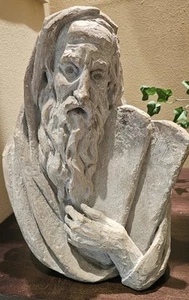 Vintage 1967 Leonardo Art Works Arnold Bergier Moses & Ten Commandments Statue - Picture 1 of 6