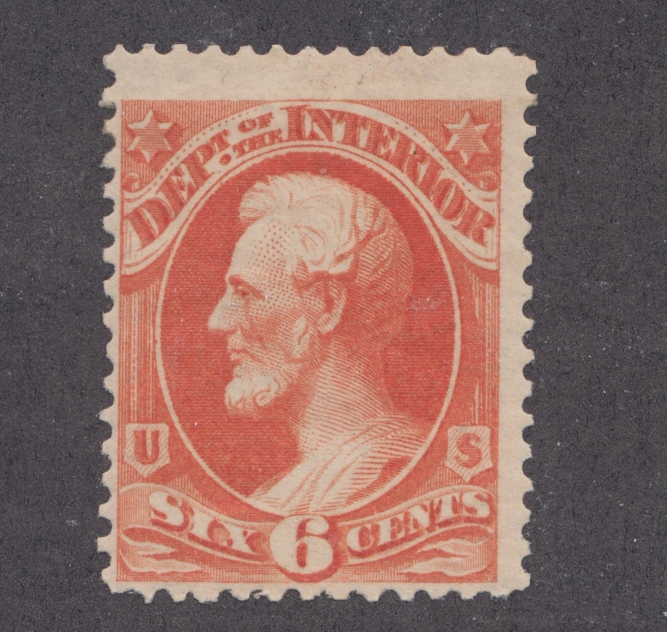 US Sc O18 MLH. 1873 6c vermilion Interior Department Official - Image 1 of 1