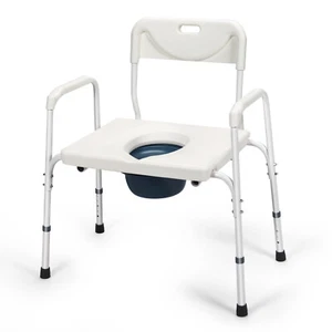 Giantex Portable 3-in-1 Bedside Commode Toilet with Adjustable Height - Picture 1 of 8
