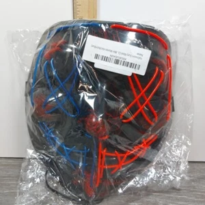 Maschera spurgo led 3 modalità per luci nere con accenti rossi nuovissima Halloween - Foto 1 di 5