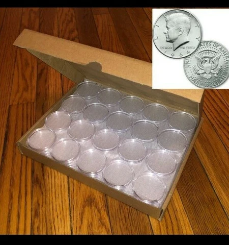 50 DIRECT FIT AIRTIGHT 30.6MM JFK HALF DOLLAR COIN HOLDERS CAPSULES Cover