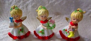 Homco Keramik Weihnachtsengel Figuren, 3er Set, Vintage - Bild 1 von 5
