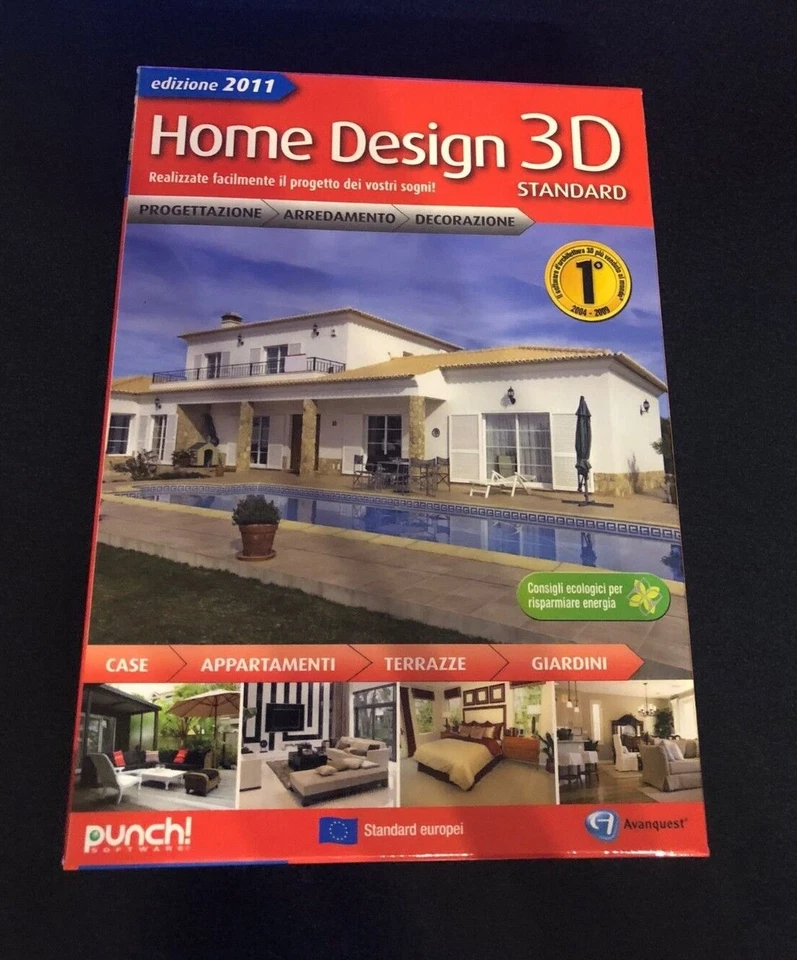PUNCH! SOFTWARE HOME DESIGN 3D STANDARD EDIZIONE 2011 BOX IN ITALIANO nuovo - Image 1 of 2