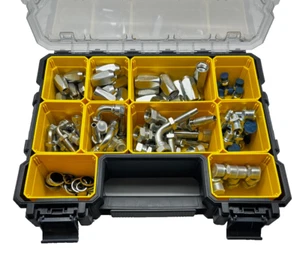 Kit raccordi/inserti idraulici riutilizzabili 2 fili BSP 1/4, 3/8 e 1/2 gomiti dritti - Foto 1 di 2