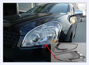 Chrome Front Head Light Lamp Cover Trim for 2007-2009 Nissan Qashqai Dualis - Picture 1 of 5