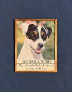 Jack Russell Terrier Magnete Vintage Rame Corniciato - Foto 1 di 3