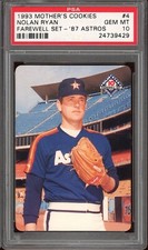 1993 Mother's Cookies Nolan Ryan Baseball #4 Farewell Set-'87 Astros PSA 10
