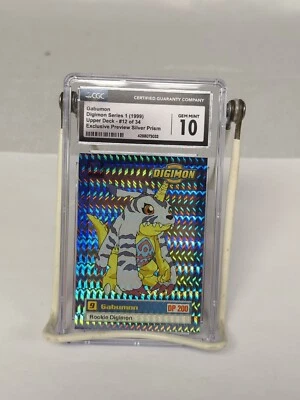 1999 Upper Deck Digimon #12 Silver Prism Foil Holo Gabumon CGC 10 GEM MINT - Image 1 of 4