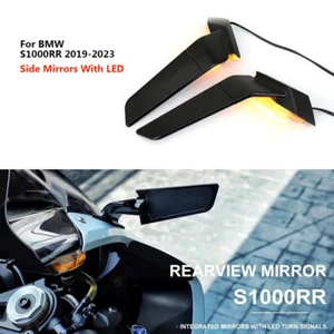 For BMW S1000RR 2019-2023 Rear view Side Mirrors With LED Turn Signal Indicator - Picture 1 of 9