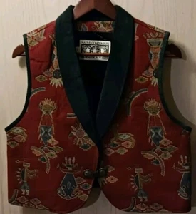 USA Native Components Large Red Vest Dark Green Felt Trim And Black Interior - Picture 1 of 4