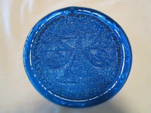 "Placa atrapasol vintage MCM BLENKO ART GLASS AZUL LIBRA ZODIAC 7,5"" con retro" - Imagen 1 de 8