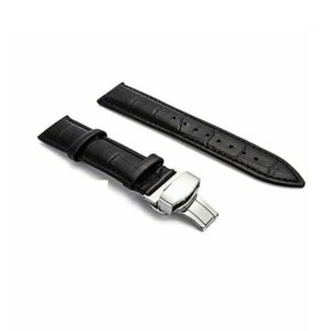 18-24mm Genuine Leather Watch Strap Band Butterfly Deployment Clasp Wristwatch