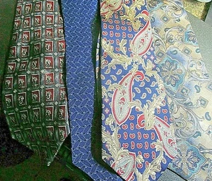 *Cambridge Classics Tie Lot Of 4 Necktie 100% Silk USA Geometric, PAISLEY  - Picture 1 of 4