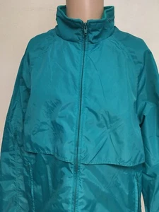 Cortavientos vintage años 80 90 EDDIE BAUER NYLON RAGLÁN verde azulado capucha XL - Imagen 1 de 12