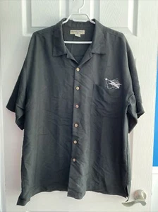 HOOK & TACKLE RAYON BLEND EMBROIDERED MARLIN MARTINI BAHAMA ALOHA SHIRT Sz XL - Picture 1 of 5