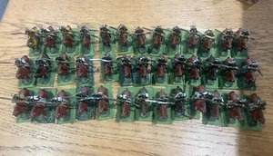 SAMURAI GIAPPONESE GUERRIERI A CAVALLO 25mm dipinto storico SHOGUN MEDIEVALE x39 - Foto 1 di 13