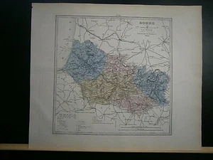 Grande carte 44 cm X 36 cm couleur 1878: Somme - Picture 1 of 3