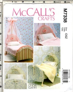 "18" Doll Beds" ©2016 McCall's Crafts Linda Carr Sewing Pattern # M7338 NEW - Picture 1 of 5
