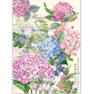 Michel Design Works Wild Hydrangea Natural Woven Cotton Kitchen Towel 20" x 28" - Picture 1 of 3
