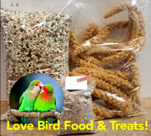 Love Bird Food & Treat Bundle! 5 lbs Feed 8 oz Millet w/Calcium & Mineral Bar!