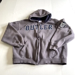 E5 Butler Bulldogs Hoodie Sweatshirt Men's Size XL Full Zip Gray Embroidered - Picture 1 of 13