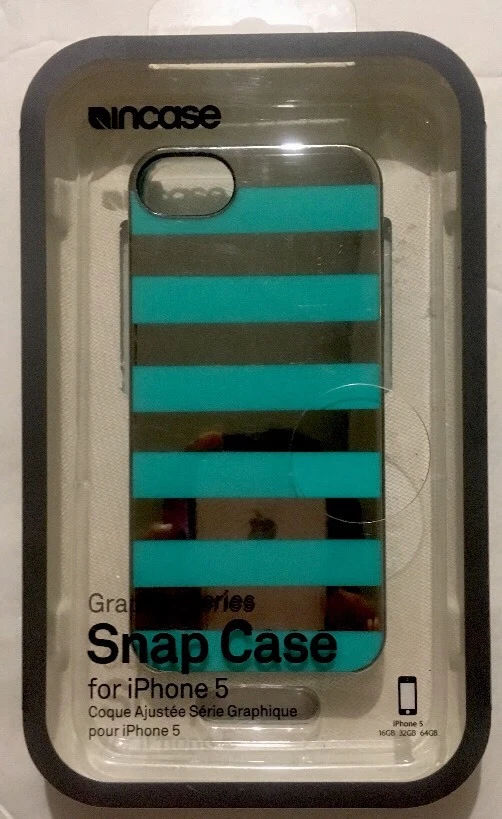 Incase Graphic Snap Case -Silver Chrome/Blue Stripes for iPhone SE/5s/5 CL69154 - Image 1 of 2