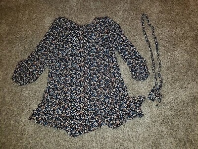 Vestido azul oscuro con flores GB para niñas talla 10 Foto 1 de 3