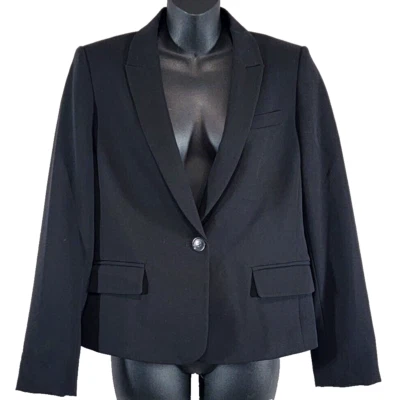Tommy Hilfiger Mujer 8 Petite Negro Blazer Traje Chaqueta Forrada Un Botón Elástico Foto 1 de 4