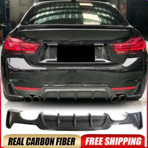 For 2014-20 BMW F32 F33 F36 4 Series 428i Rear Diffuser Bumper Lip REAL CARBON - Picture 1 of 15