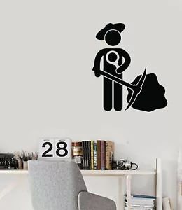Calcomanía de pared de vinilo astronauta excavadora de oro científico astrólogo trabajo (n1415) - Imagen 1 de 3