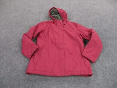LL Bean Jacket Adult S Red Fleece Lined Farm Barn Coat Camping Heavy Womens - Image 1 of 4