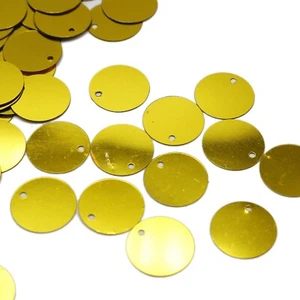 700 Pcs Gold 16mm Flat Round Loose sequins Paillettes Top Hole Edge Hole Sewing - Picture 1 of 9