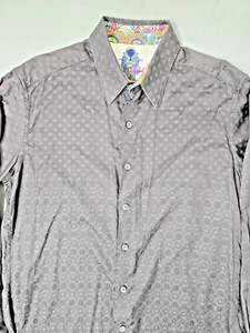 Robert Graham Hemd Herren Small Schwarz Manschette Kunst Klassisch Langarm Knopfleiste - Bild 1 von 13