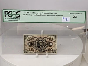 US Fractional 10c Cent Currency WASHINGTON FR#1253 Third Issue PCGS 55 - Picture 1 of 6