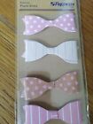 Luxury 3D Embellishments - Card Making Toppers - Paper Bows, Pink White 