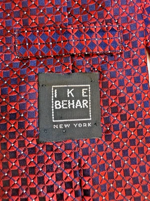 Corbata de cuello IKE BEHAR para hombre roja geométrica tejida 100 % seda hecha a mano en EE. UU. Foto 1 de 4