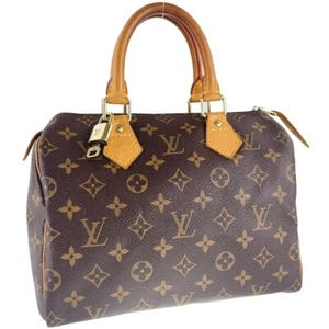 Louis Vuitton Monogram Speedy 25 Leather Fabric Brown Handbag 2987 - Picture 1 of 24